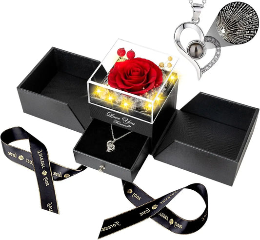 Eternal Rose & 100 Languages Necklace